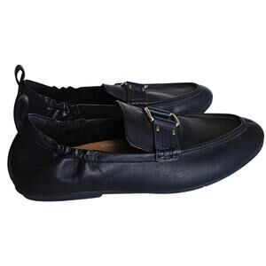 Fitflop Allegro Buckle Loafer Flats Leather Navy Women's 8 Work Office Neutral